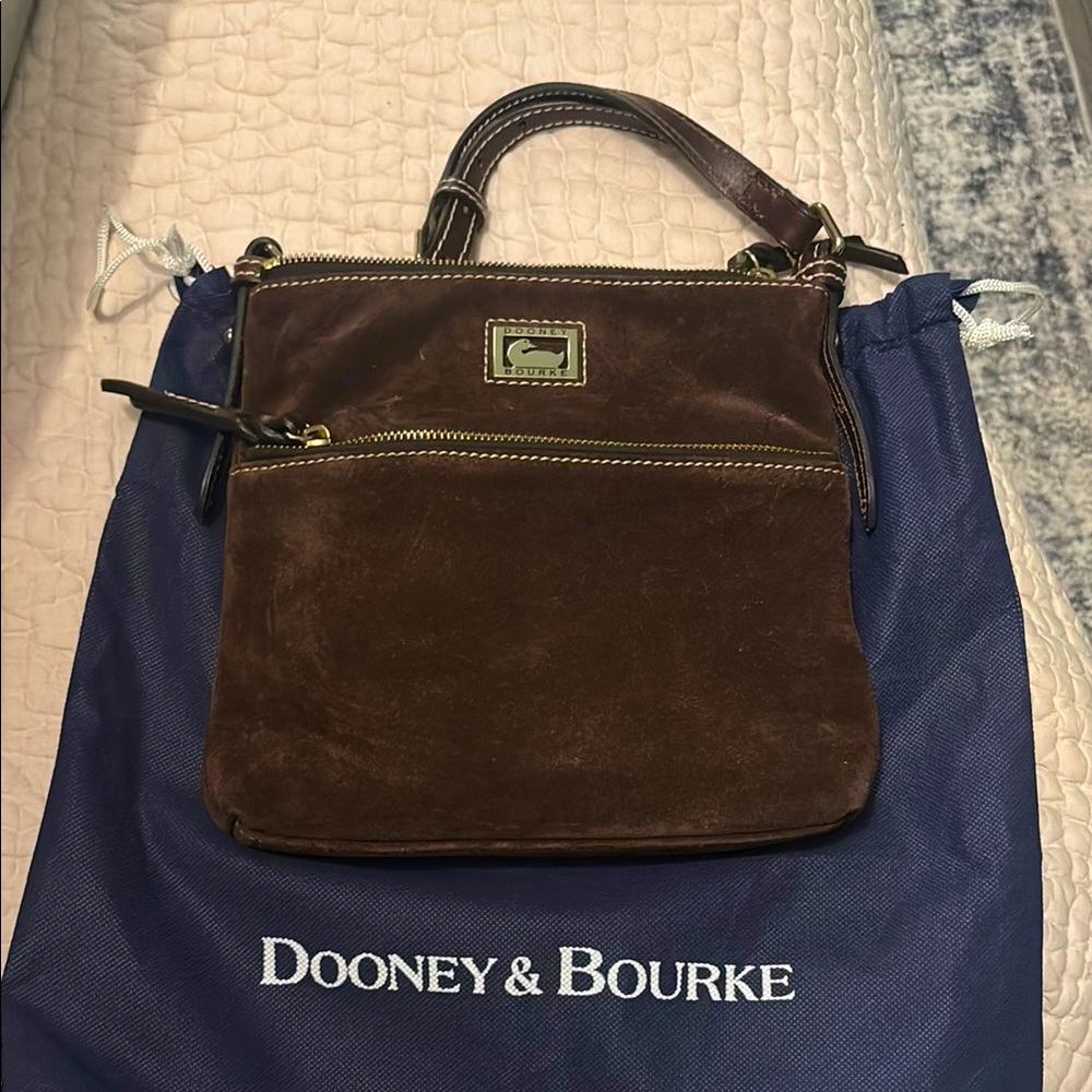 Dooney & Bourke Chocolate Suede Crossbody Bag